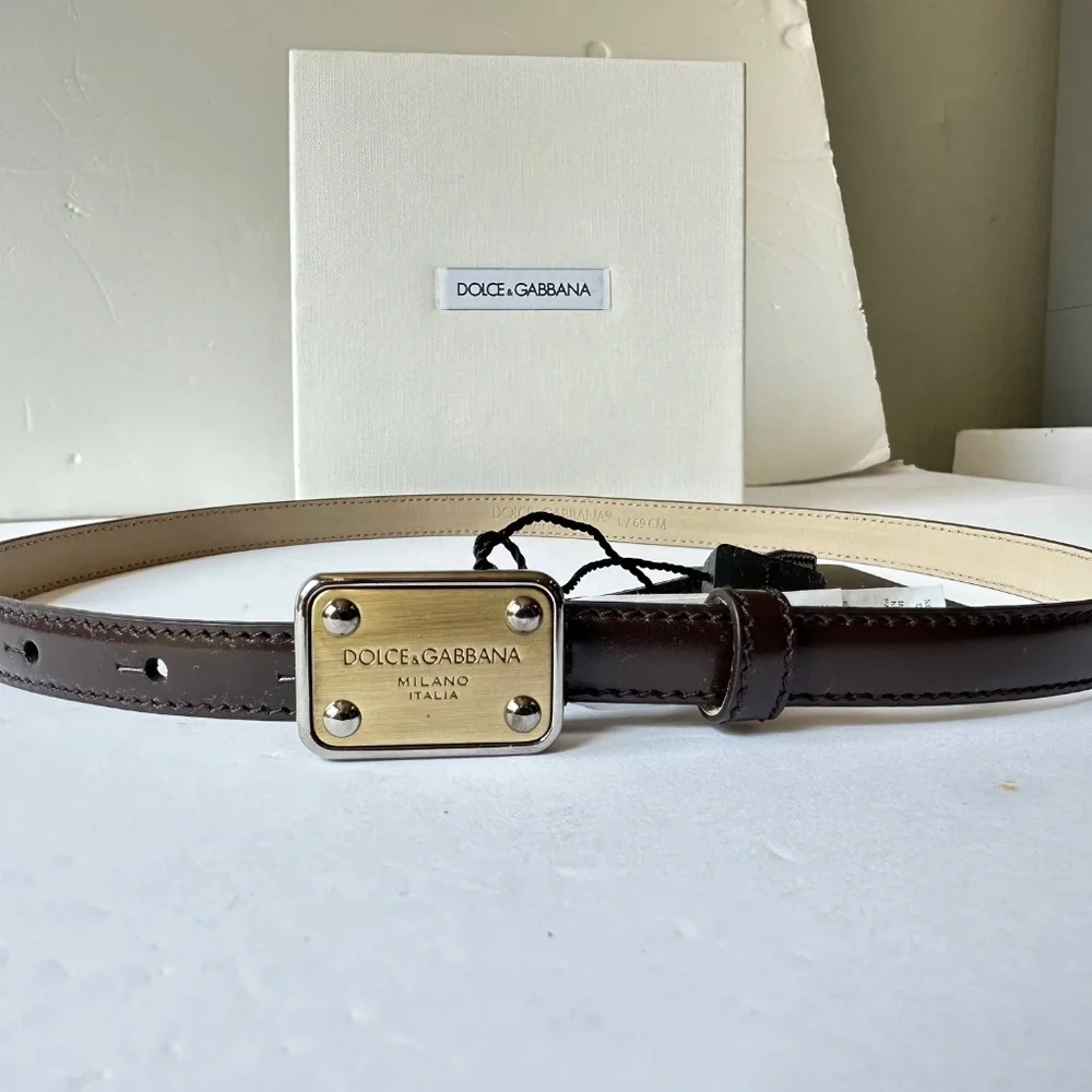 Dolce&Gabbana leather belt logo buckle size S 57cm